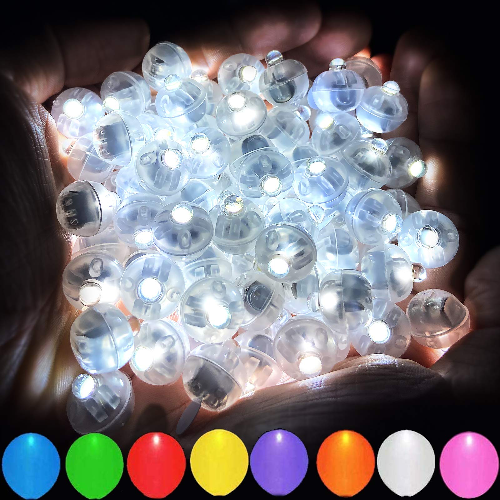 Aogist 100 White LED Balloon Lights – Mini Round Party Decorations for Indoor & Outdoor Events
