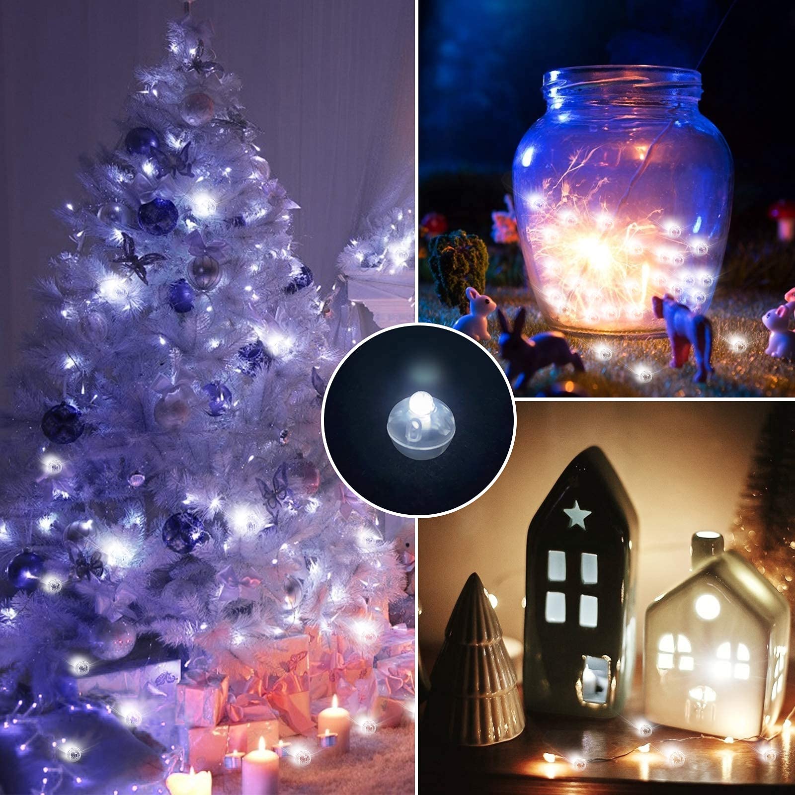 Aogist 100 White LED Balloon Lights – Mini Round Party Decorations for Indoor & Outdoor Events