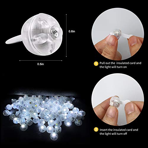 Aogist 100 White LED Balloon Lights – Mini Round Party Decorations for Indoor & Outdoor Events