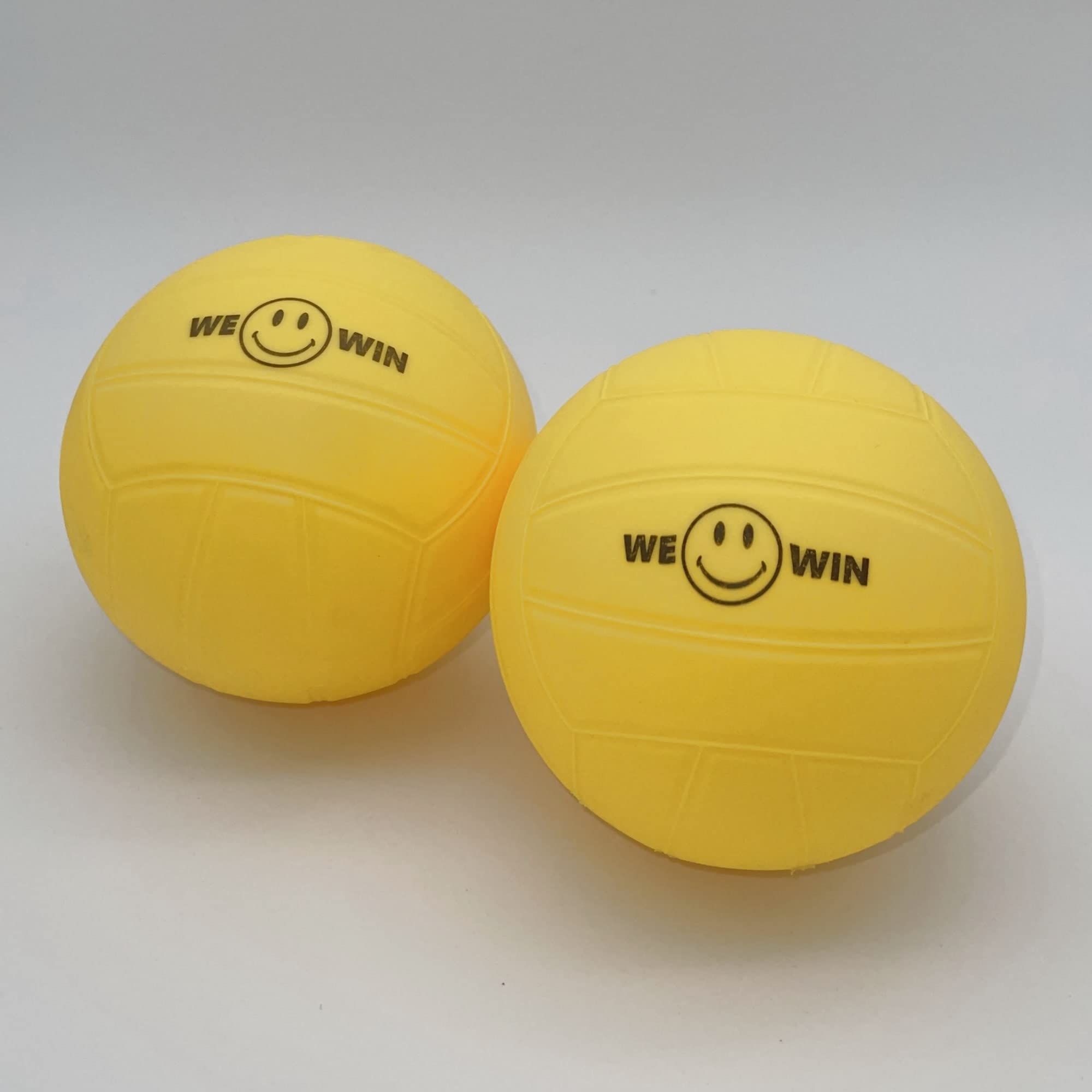 Aolowewin 3-Pack 3.5 Inch Yellow PVC Roundnet Replacement Balls – Deflated Strong Bounce Balls for Spikeball, Beach Volleyball, and Pet Play