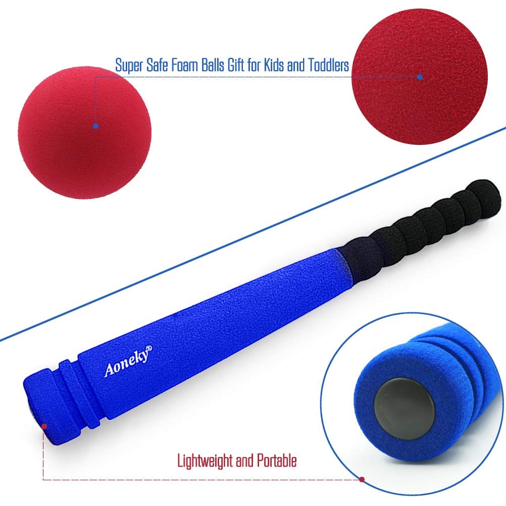 Aoneky 16.5-Inch Foam Baseball Set for Toddlers – Soft, Lightweight Bat and Ball for Ages 1-3
