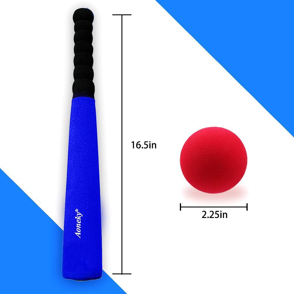 Aoneky Mini Foam Baseball Bat and Ball for Toddlers, 16.5 inches