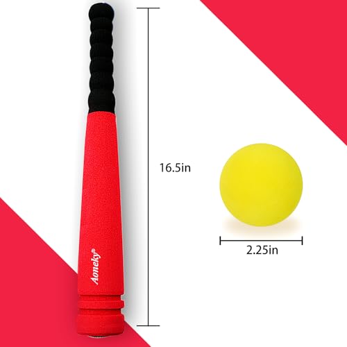 Aoneky Mini Foam Baseball Bat and Ball Set for Toddlers - 16.5 Inch Soft Foam Toy
