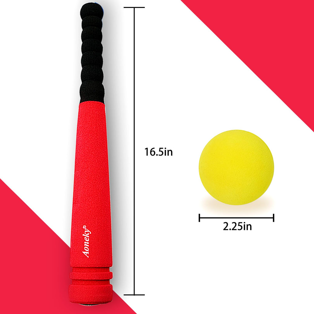 Aoneky Mini Foam Baseball Bat and Ball Set for Toddlers - 16.5 Inch Soft Foam Toy