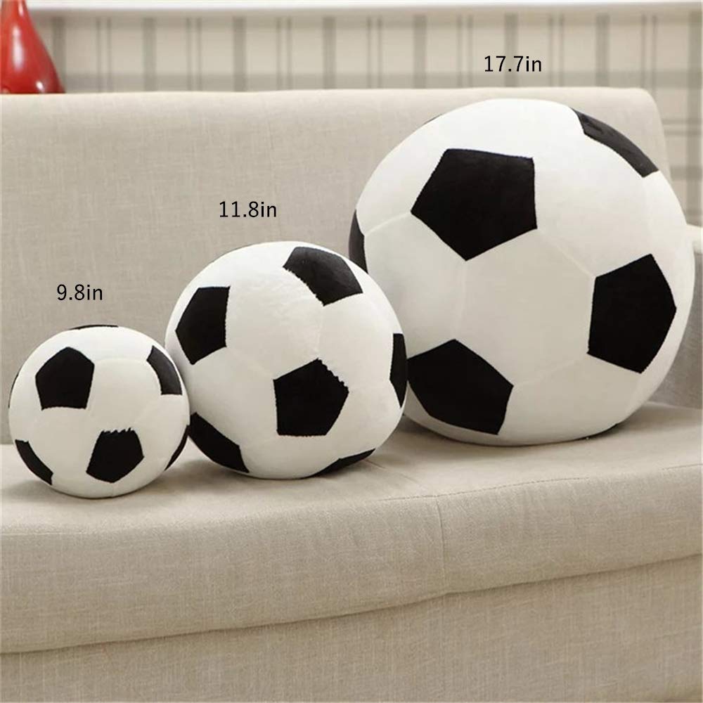 AOQI Black & White Plush Soccer Ball Pillow - Soft Stuffed Toy for Kids, 7.8 Inch