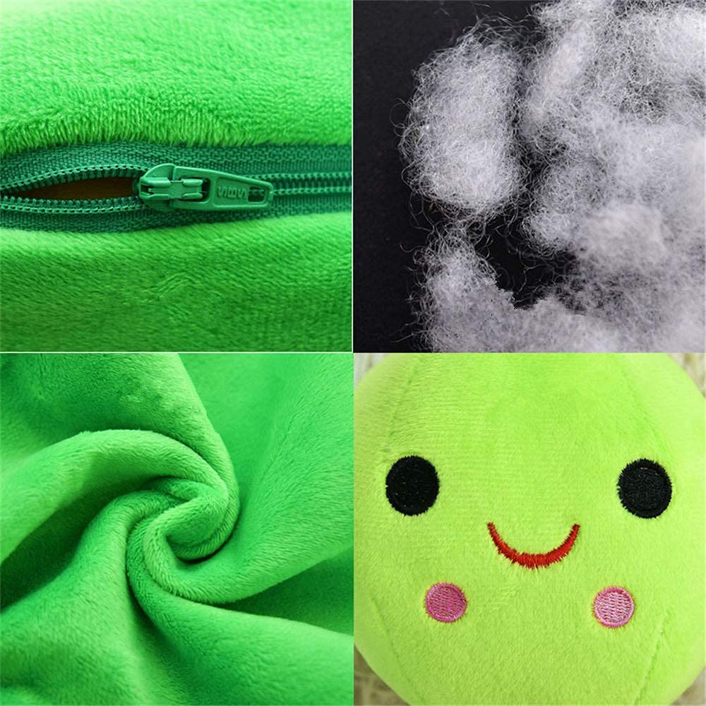AOQI Giant Peas in a Pod Plush Toy – 9.8" Cuddle Pillow with 3 Removable Peas