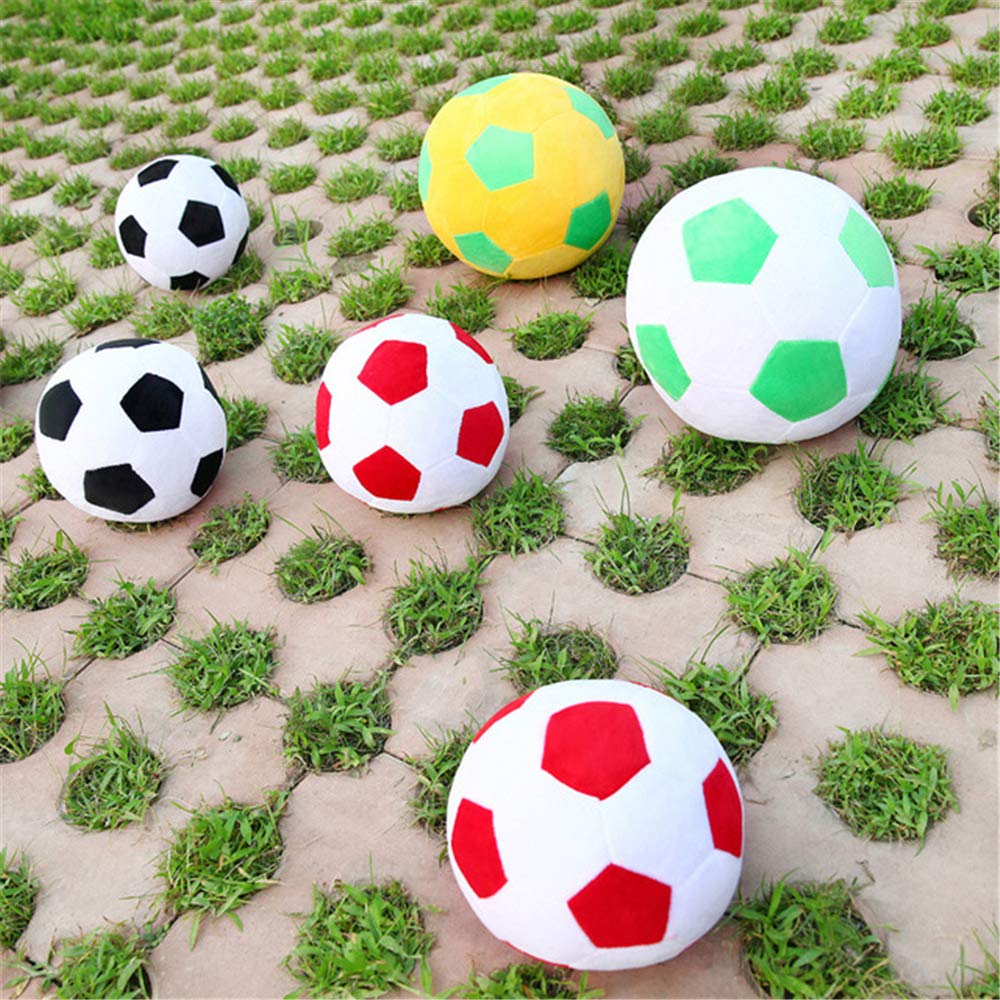 AOQI Plush Soccer Ball 20cm - Soft Stuffed Toy Football Pillow for Kids, Red & White