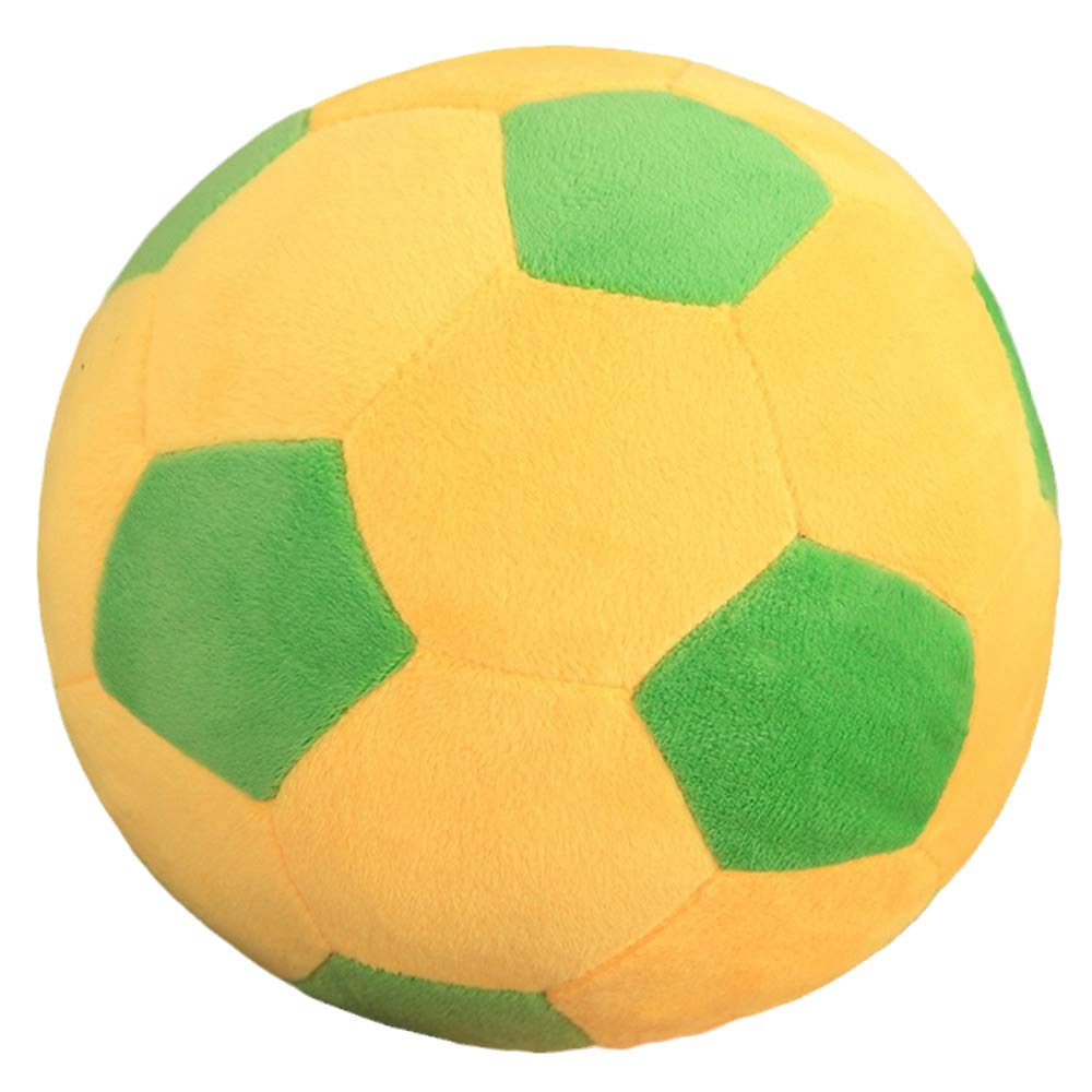 AOQI Plush Soccer Ball – 7.8 inch Soft Stuffed Toy for Kids (Green-Yellow)