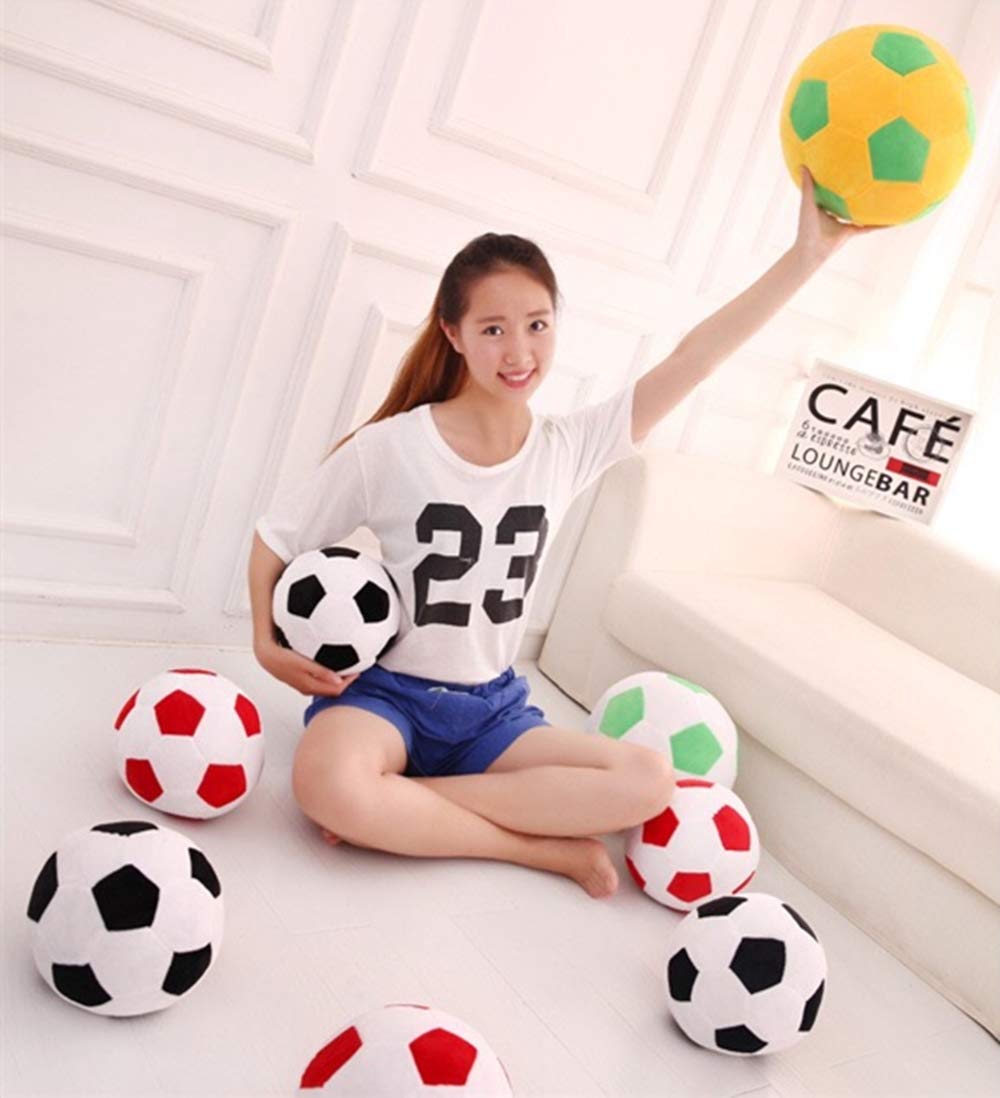 AOQI Plush Soccer Ball – 7.8 inch Soft Stuffed Toy for Kids (Green-Yellow)