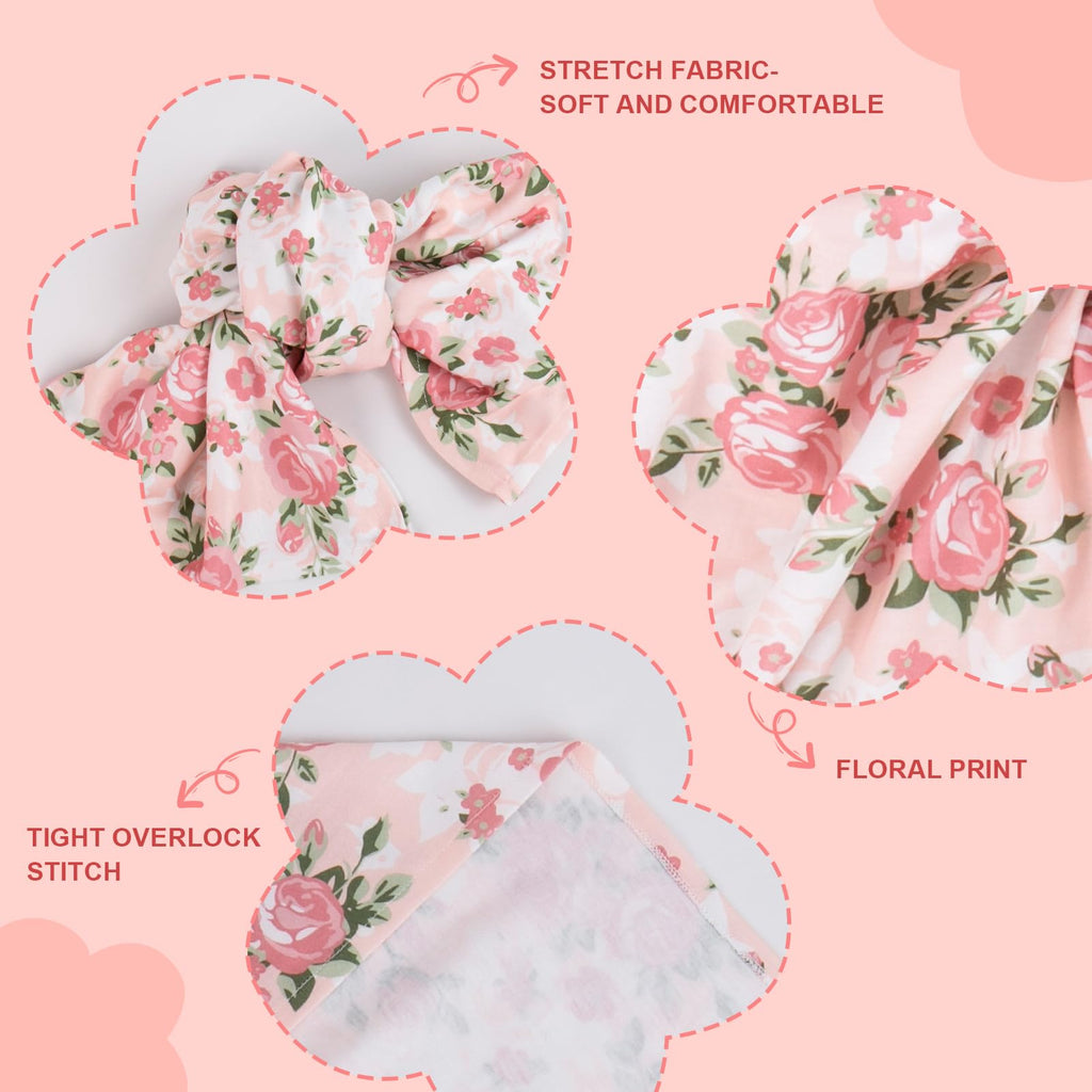 Aori 3-Piece Reborn Doll Swaddle Set – Floral Blanket, Headband & Hat for 17-20 Inch Dolls