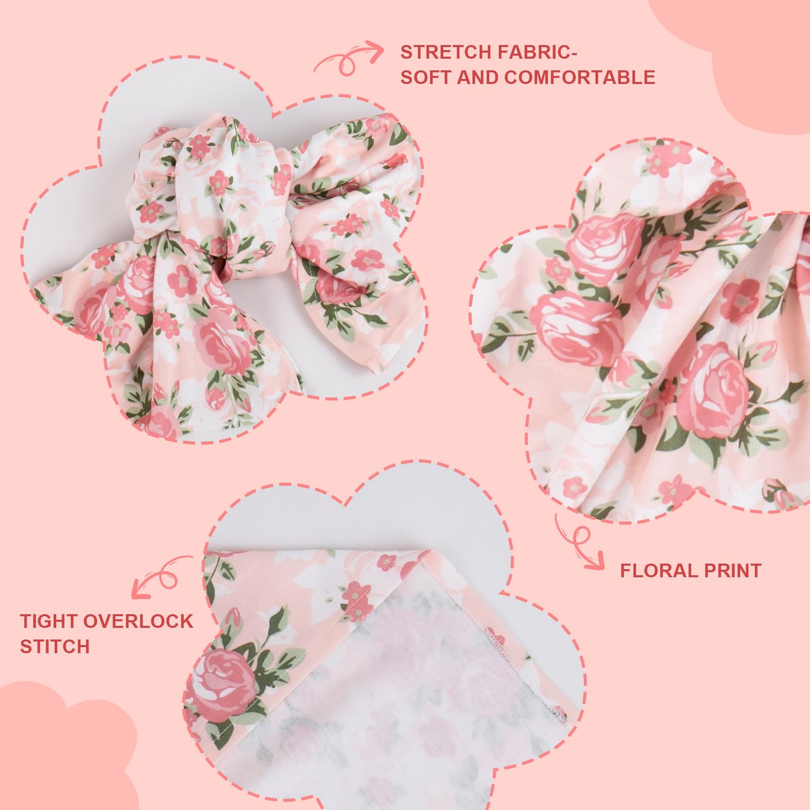 Aori 3-Piece Reborn Doll Swaddle Set – Floral Blanket, Headband & Hat for 17-20 Inch Dolls