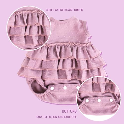Aori Purple Doll Dress and Bow Headband Set for 17-20 Inch Reborn Baby Dolls