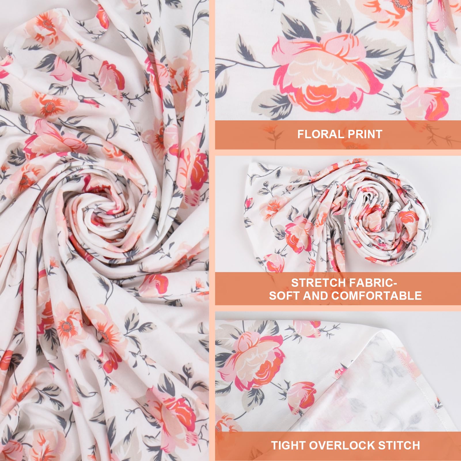 Aori Reborn Doll Swaddle Set: Floral Blanket, Bow Hat & Headband for 17-20" Dolls