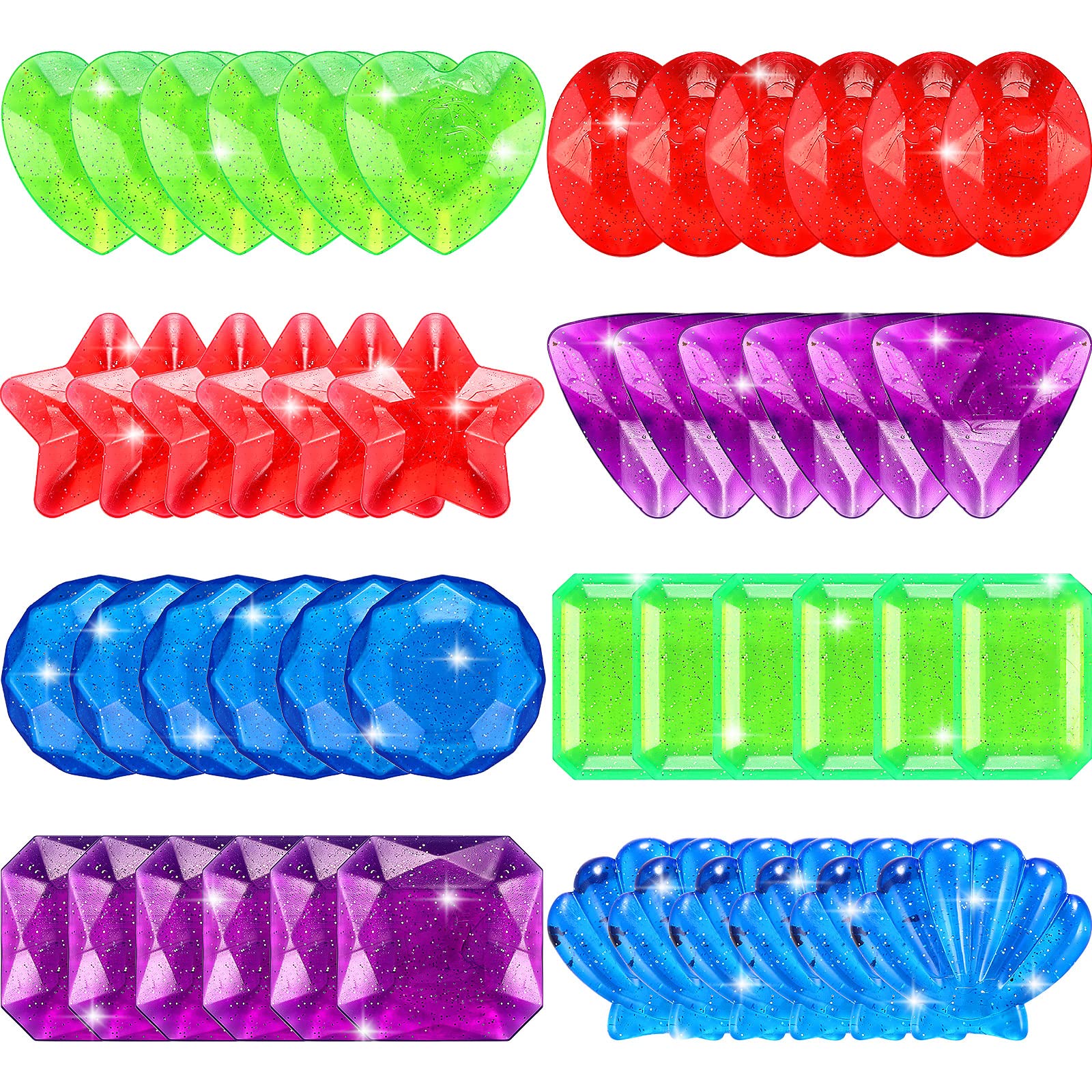 Aoriher 32-Piece Dive Gem Pool Toys - Colorful Sinking Acrylic Gems for Diving Games, Bath & Party Decor