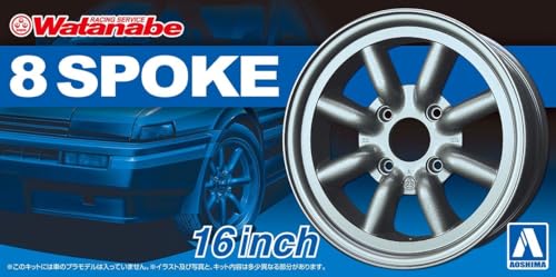 Aoshima RS Watanabe 8 Spoke 16 Inch 1:24 Scale Model Wheel Kit