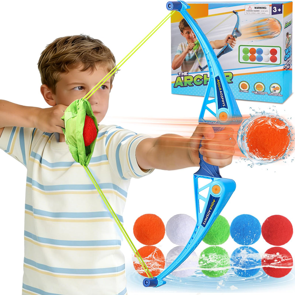 AOSPHYS Reusable Water Balloons Set with Bow – 10 Refillable Balls for Kids Pool Beach Summer Fun