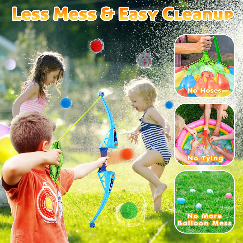 AOSPHYS Reusable Water Balloons Set with Bow – 10 Refillable Balls for Kids Pool Beach Summer Fun