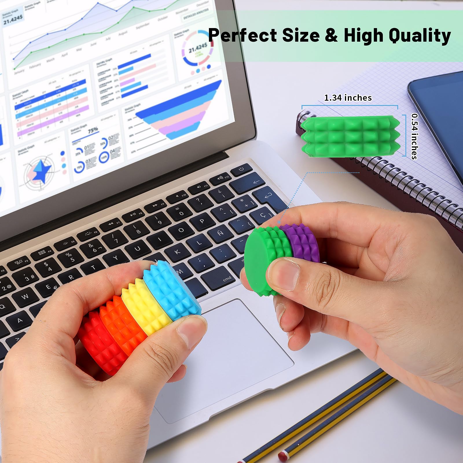 AOSTEONG Magnetic Stress Balls 6 Pack – Silicone Fidget Toys with Spikes for Anxiety Relief, Focus, and Sensory Stimulation