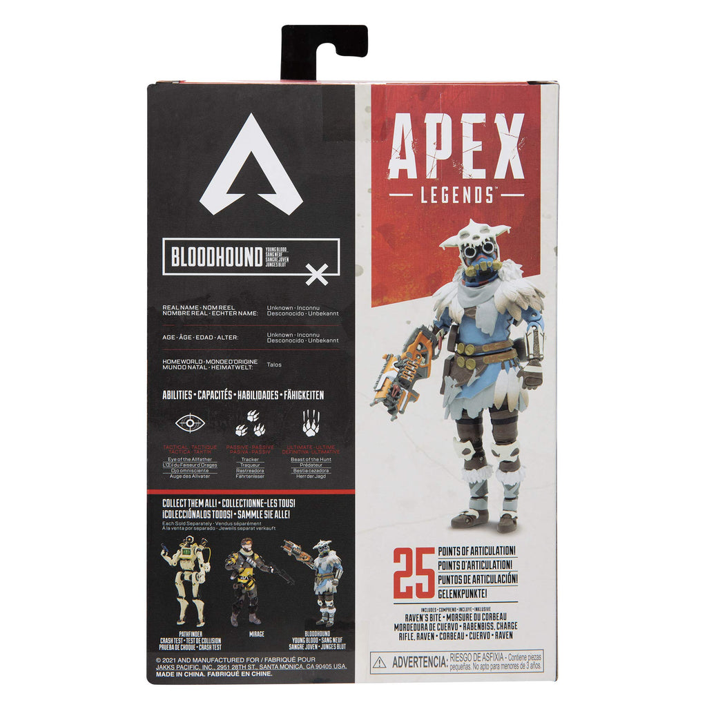 Apex Legends Bloodhound 6-Inch Action Figure with Young Blood Legendary Skin - 25 Points of Articulation, Collectible Toy for Ages 8+