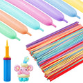 Apipi 100 Pack 260Q Balloon Animal Kit with Pump – Pastel Macaron Latex Twisting Balloons for Party Decor, Birthday Gifts, and DIY Craft