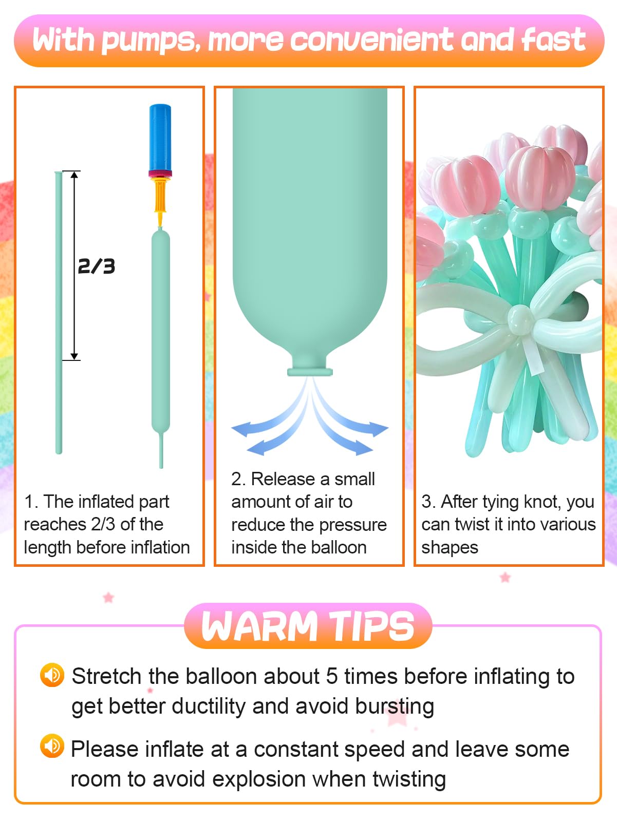 Apipi 100 Pack 260Q Balloon Animal Kit with Pump – Pastel Macaron Latex Twisting Balloons for Party Decor, Birthday Gifts, and DIY Craft