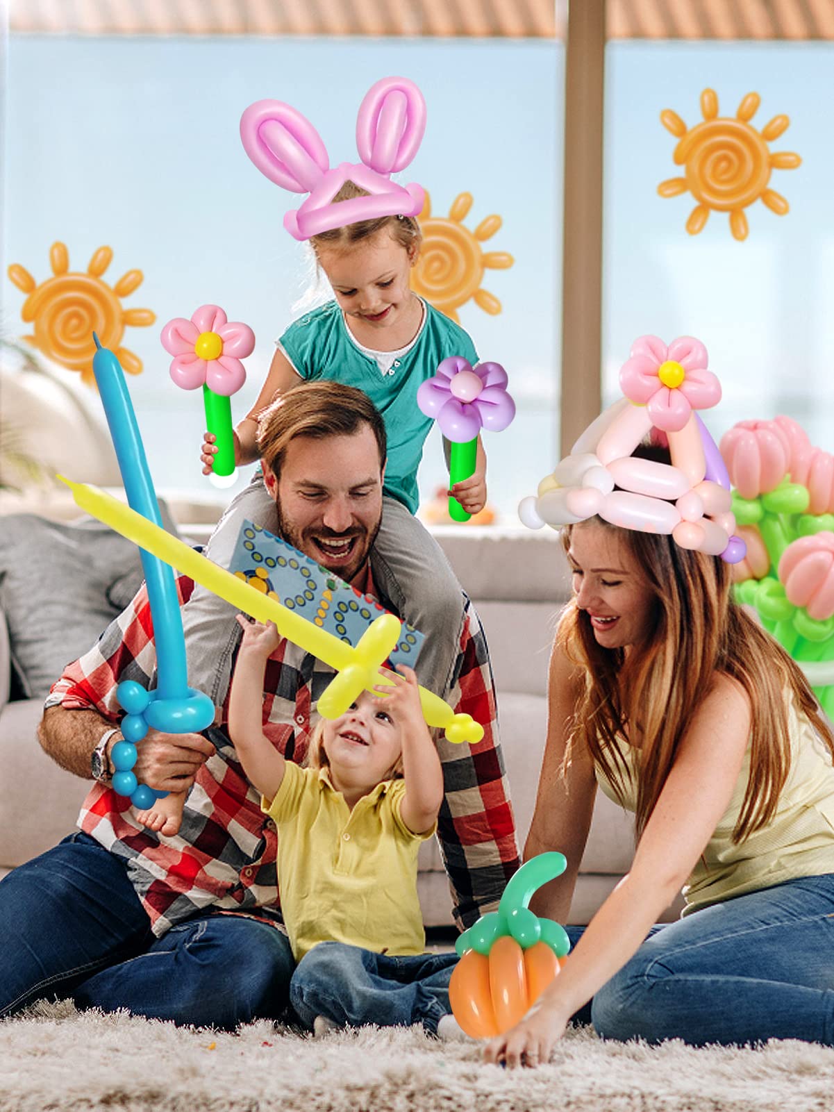 Apipi 100 Pack 260Q Balloon Animal Kit with Pump – Pastel Macaron Latex Twisting Balloons for Party Decor, Birthday Gifts, and DIY Craft