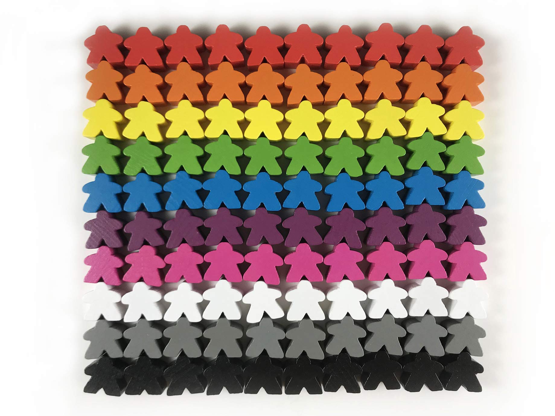 Apostrophe Games 100 Wooden Meeples – Multi-Color Board Game Tokens for Sorting, Counting, and Replacement Pieces