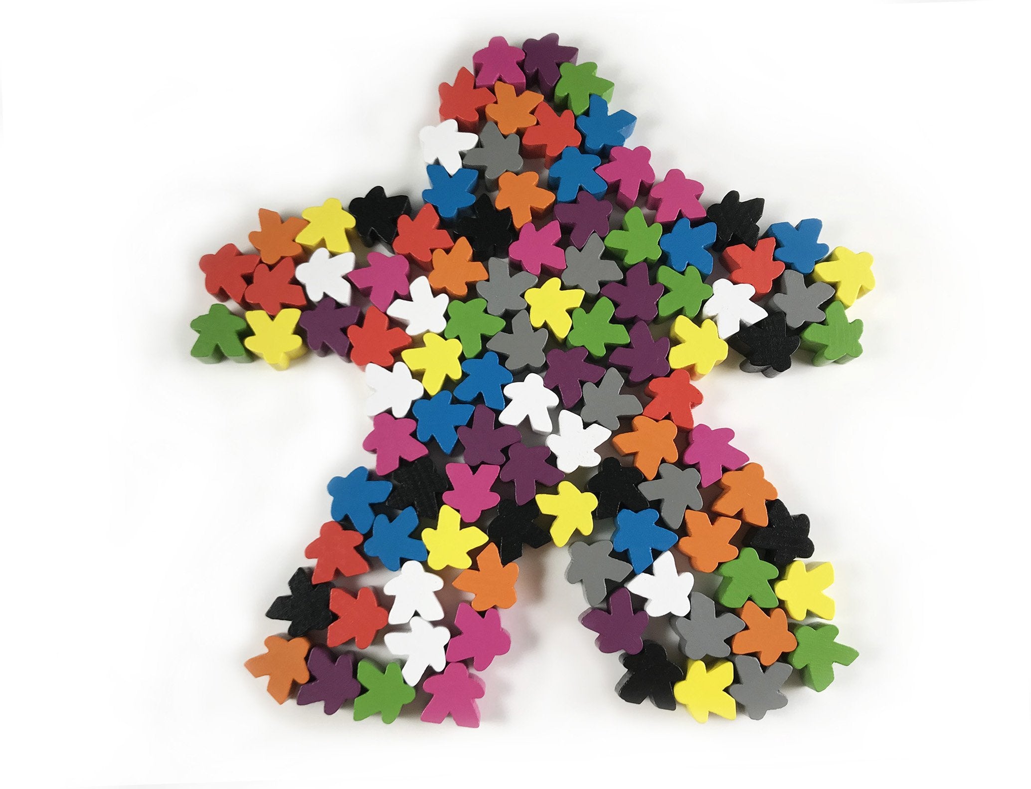 Apostrophe Games 100 Wooden Meeples – Multi-Color Board Game Tokens for Sorting, Counting, and Replacement Pieces