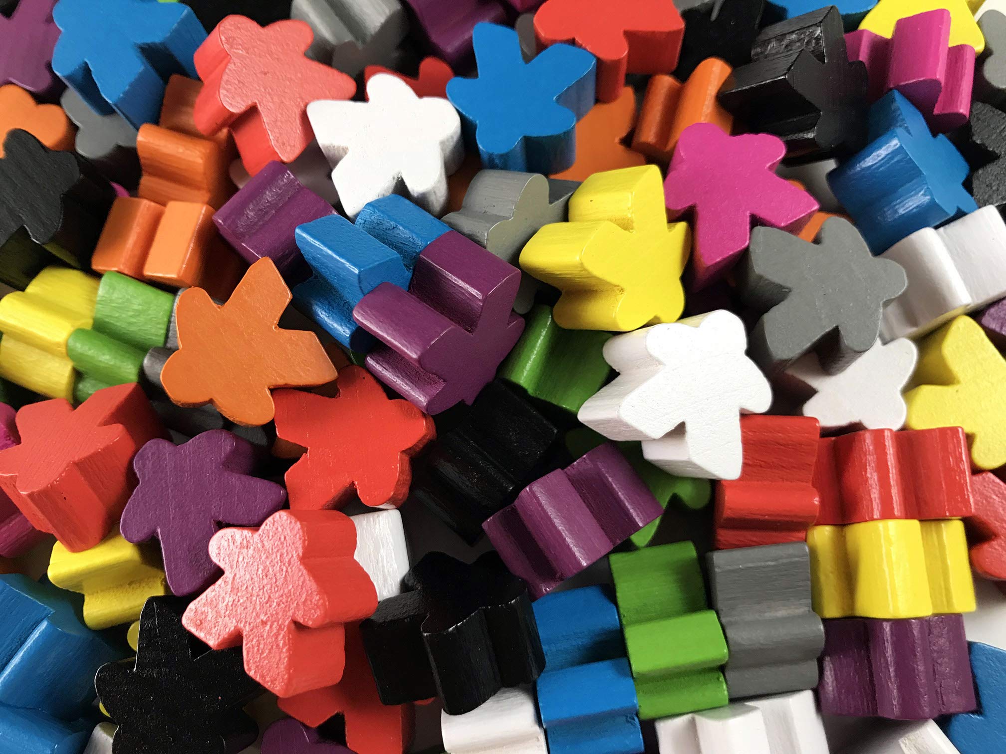 Apostrophe Games 100 Wooden Meeples – Multi-Color Board Game Tokens for Sorting, Counting, and Replacement Pieces