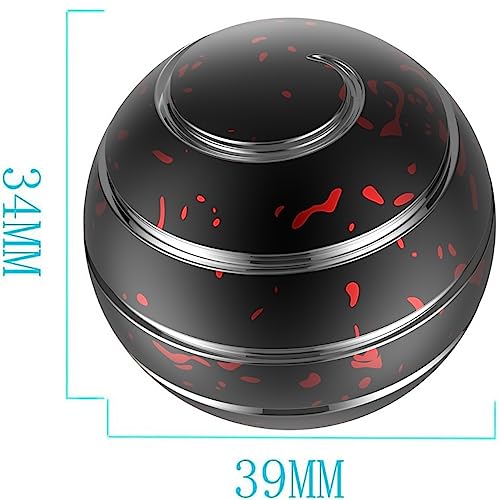 Apqdw 1.54 Inch Kinetic Spinning Desk Toy – Metal Fidget Spinner for Stress Relief, ADHD Focus, and Party Favors (Black/Red)