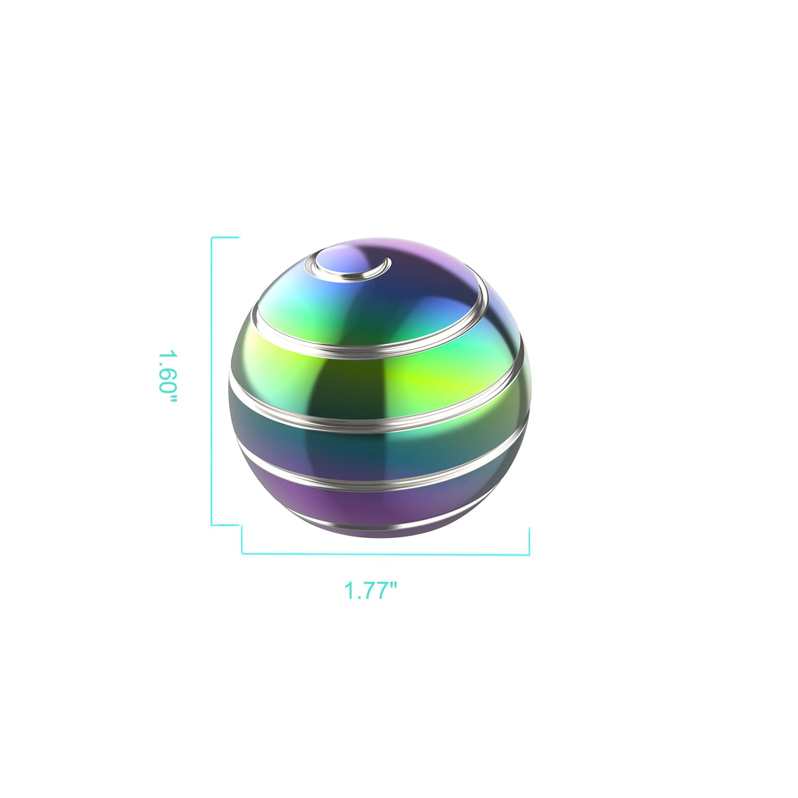 Apqdw Kinetic Desk Toy 1.77'' Rainbow-A - Fidget Spinning Ball for Office Stress Relief, ADHD Focus, Optical Illusion, Portable Pocket Size (45mm)