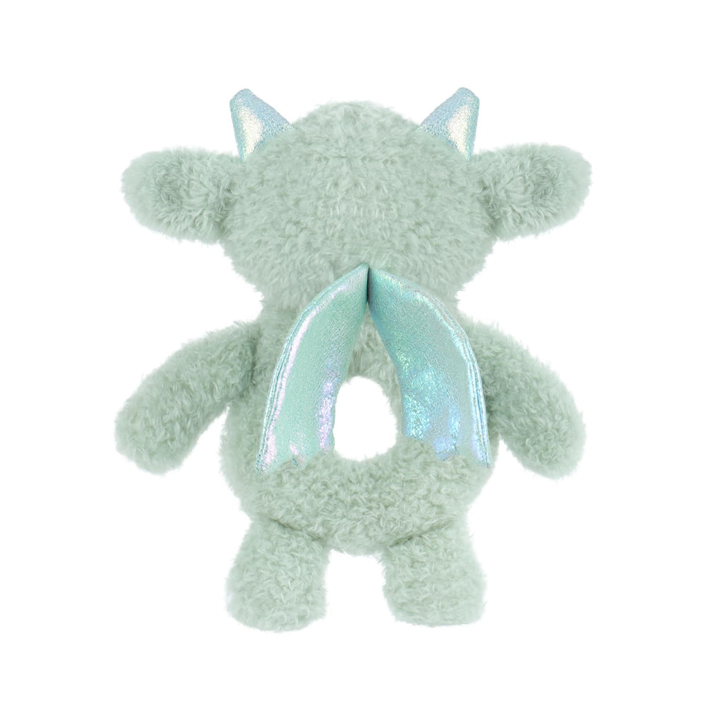 Apricot Lamb Dragon Soft Rattle Toy - 6 Inch Plush Stuffed Animal for Newborns with Easy-Grip Handle