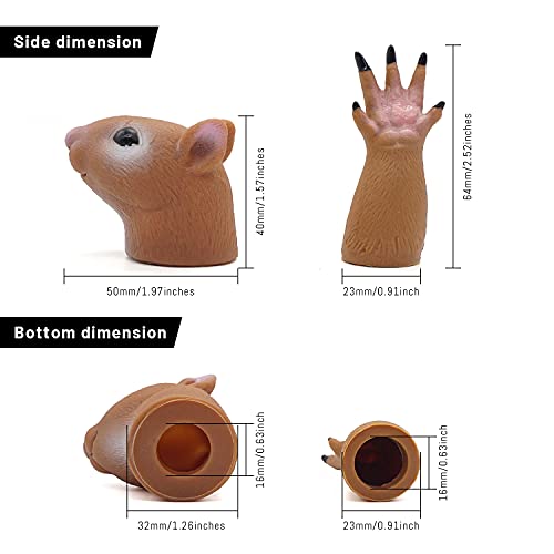 AQKILO Squirrel and Cat Finger Puppet Set – 2-Piece Mini PVC Puppets for Storytelling, Gifts, and Pretend Play