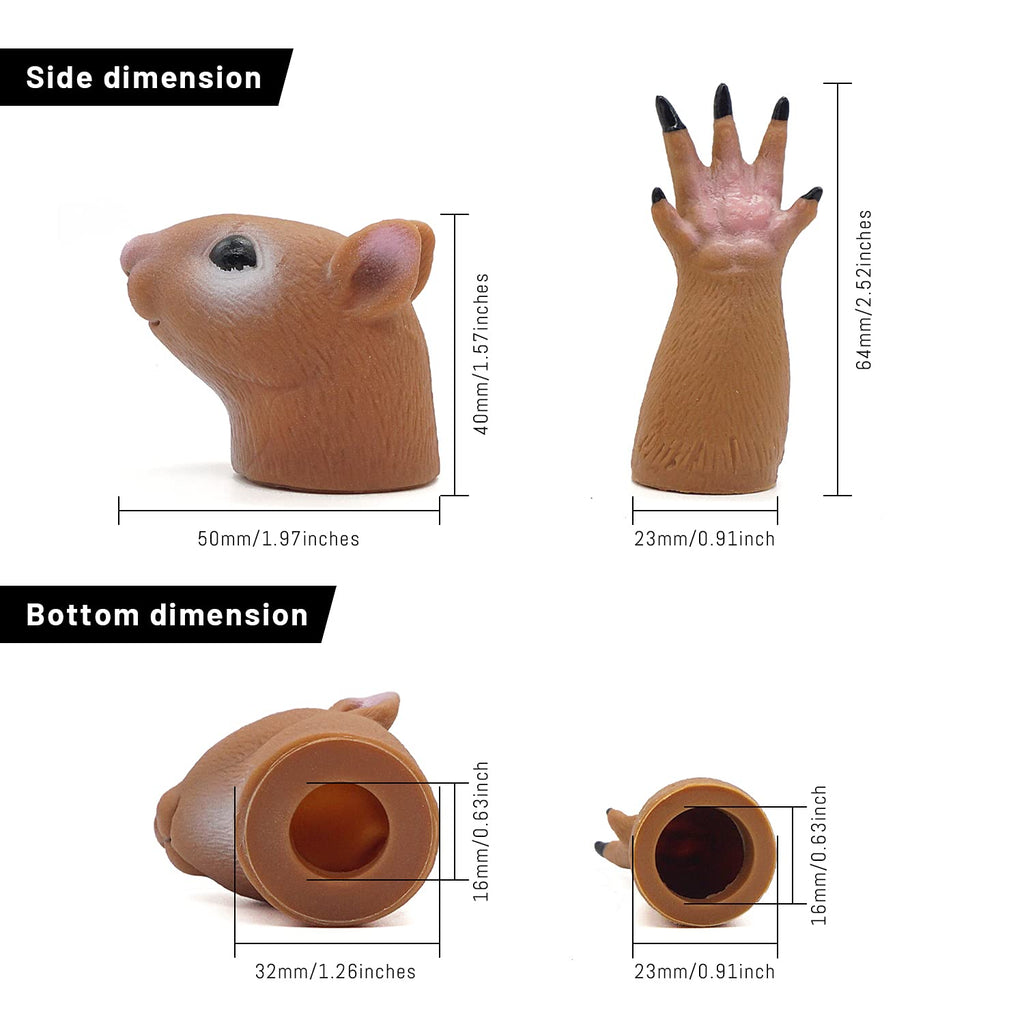 AQKILO Squirrel and Cat Finger Puppet Set – 2-Piece Mini PVC Puppets for Storytelling, Gifts, and Pretend Play