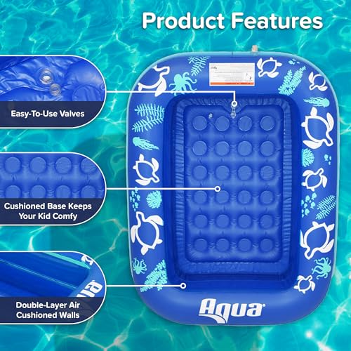Aqua LEISURE Inflatable Kiddie Pool with Clear Sides and Cushioned Bottom