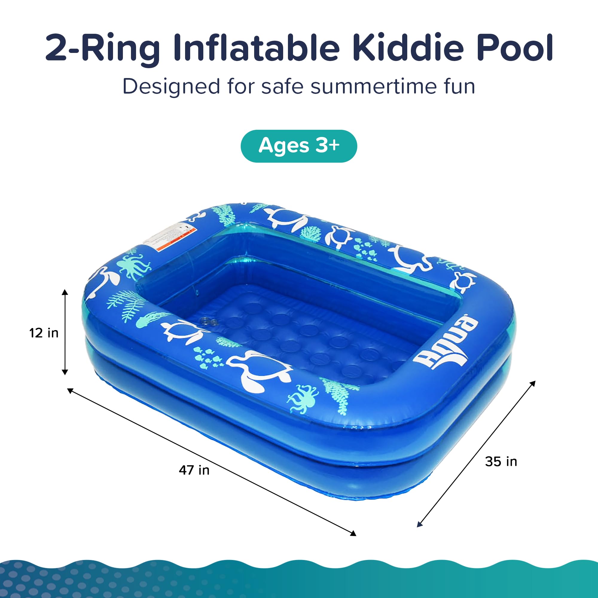 Aqua LEISURE Inflatable Kiddie Pool with Clear Sides and Cushioned Bottom