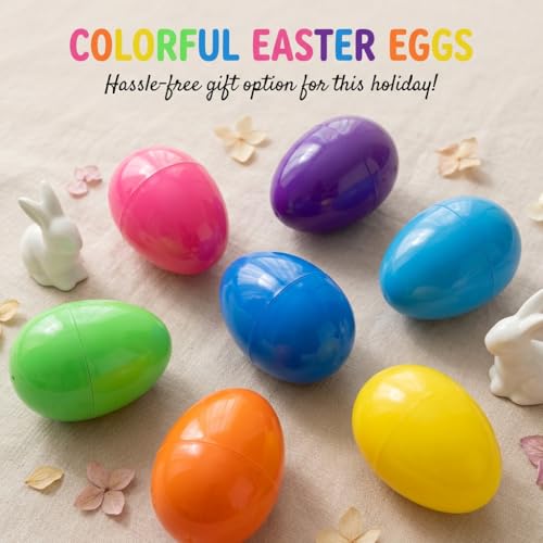 AquaHood 12-Pack Jumbo 7-Inch Fillable Plastic Easter Eggs – Bright Multicolor, Non-Transparent, for Hunts & Party Favors