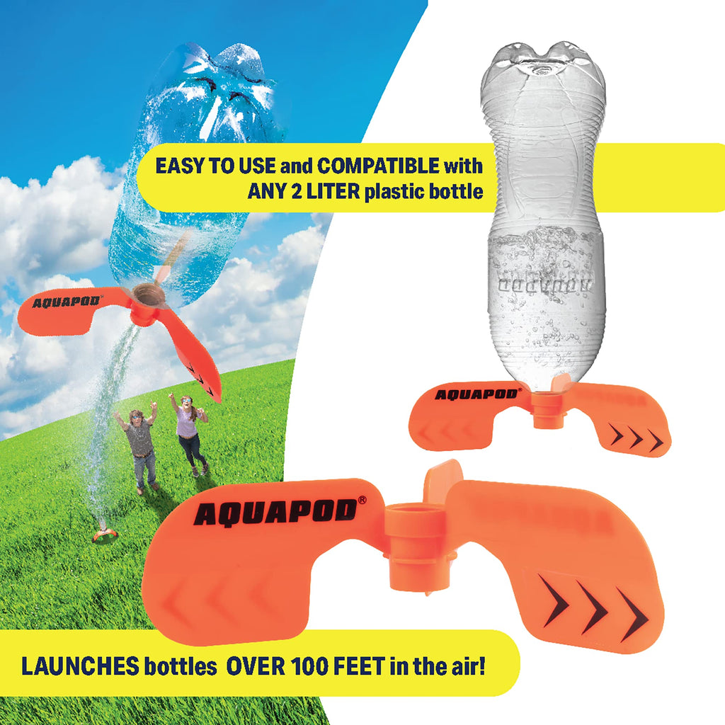 Aquapod Curved Water Rocket Fin – Screw-On Spiral Flight for 2-Liter Bottles, STEM Outdoor Toy