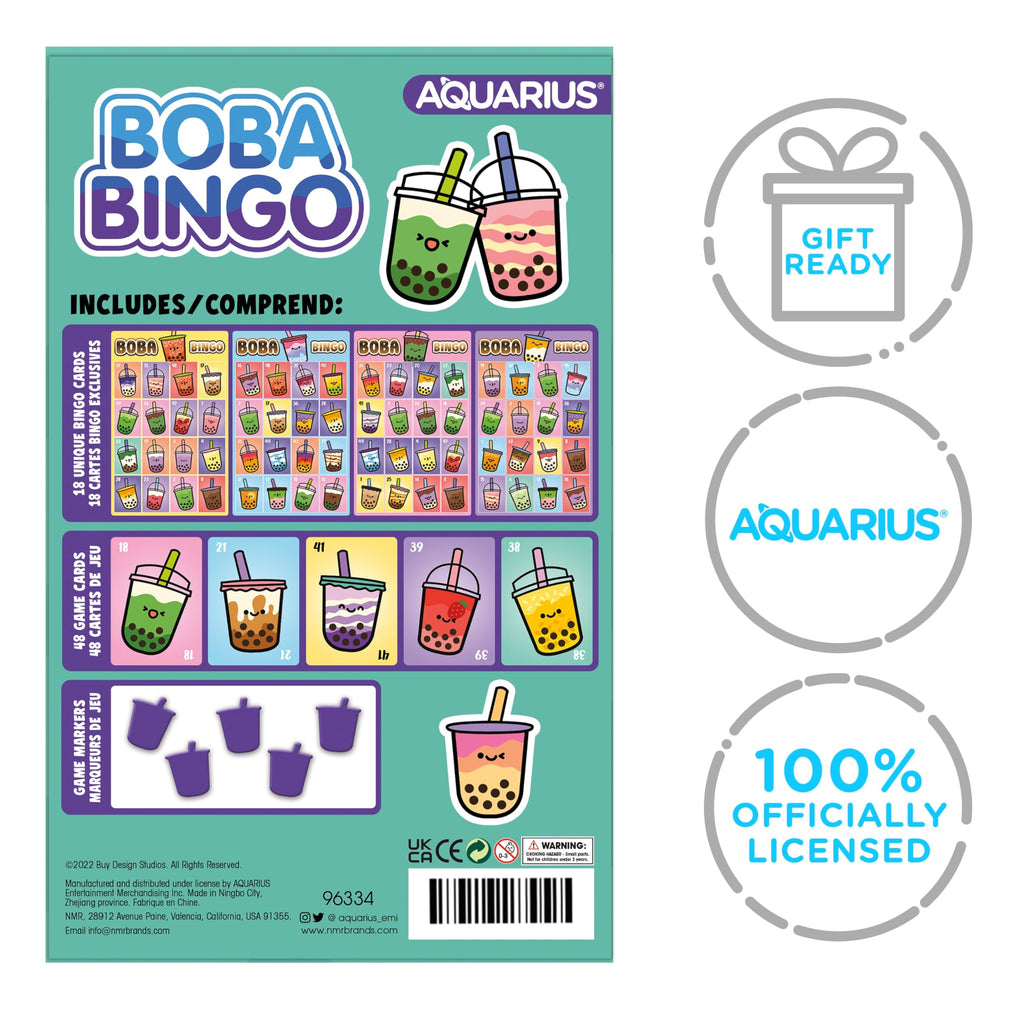 Aquarius Boba Bingo Game – Bubble Tea Bingo Set for 2-18 Players, Ages 8+