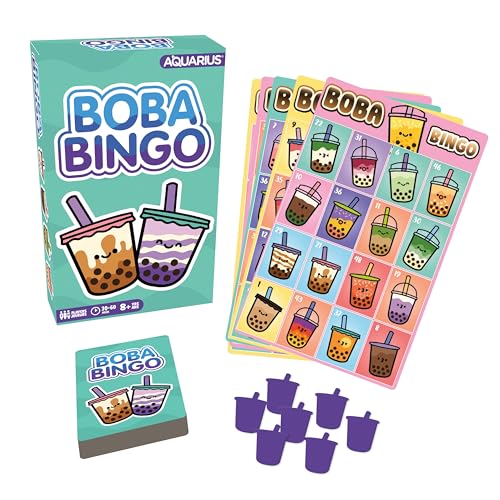 Aquarius Boba Bingo Game – Bubble Tea Bingo Set for 2-18 Players, Ages 8+