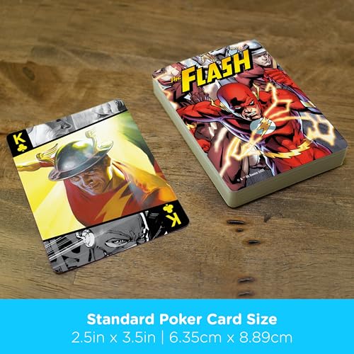 AQUARIUS DC Comics The Flash Playing Cards – Officially Licensed 54-Card Deck for Poker and Family Game Night