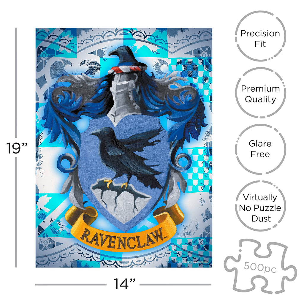 AQUARIUS Harry Potter Ravenclaw Crest 500-Piece Jigsaw Puzzle – Officially Licensed, Glare-Free, 14x19 In