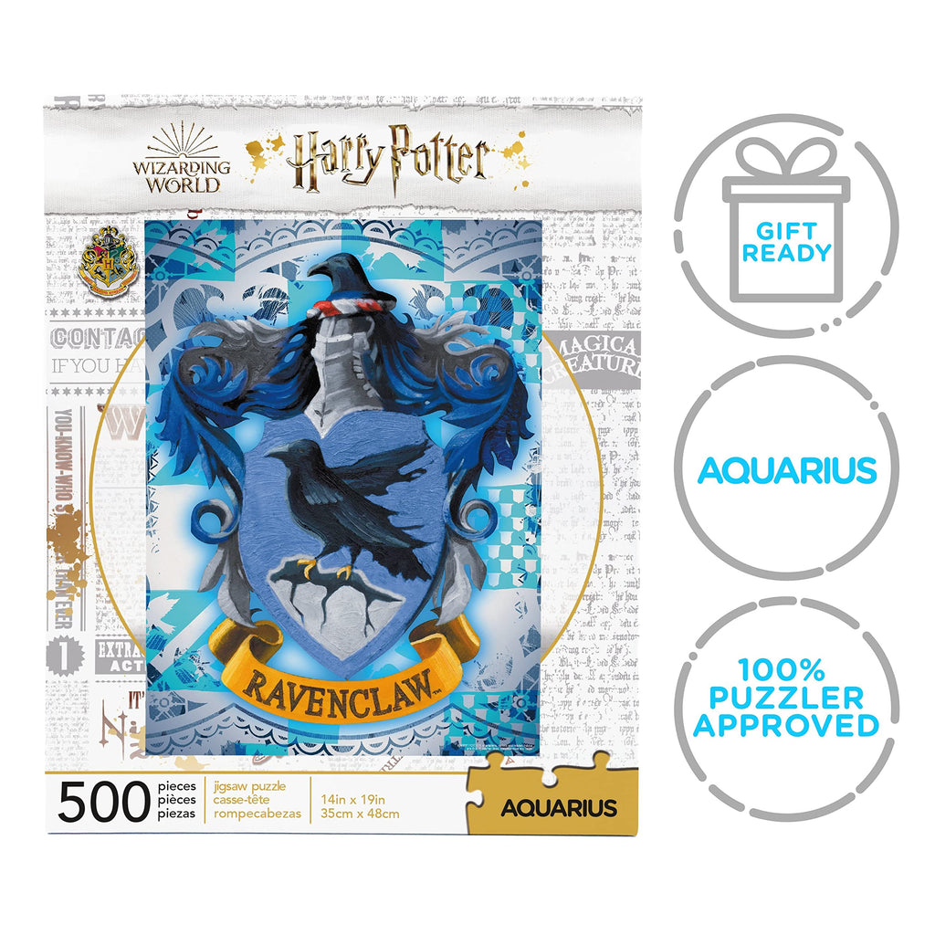 AQUARIUS Harry Potter Ravenclaw Crest 500-Piece Jigsaw Puzzle – Officially Licensed, Glare-Free, 14x19 In