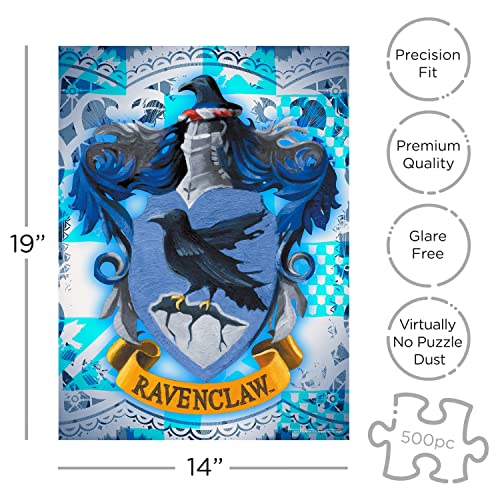 AQUARIUS Harry Potter Ravenclaw Crest 500-Piece Jigsaw Puzzle – Officially Licensed, Glare-Free, 14x19 In