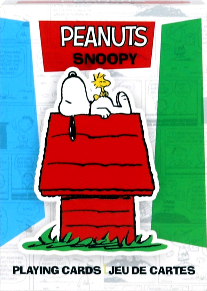 AQUARIUS Peanuts Snoopy Playing Cards – 54-Card Deck with Classic Comic Art, Poker Size Linen Finish