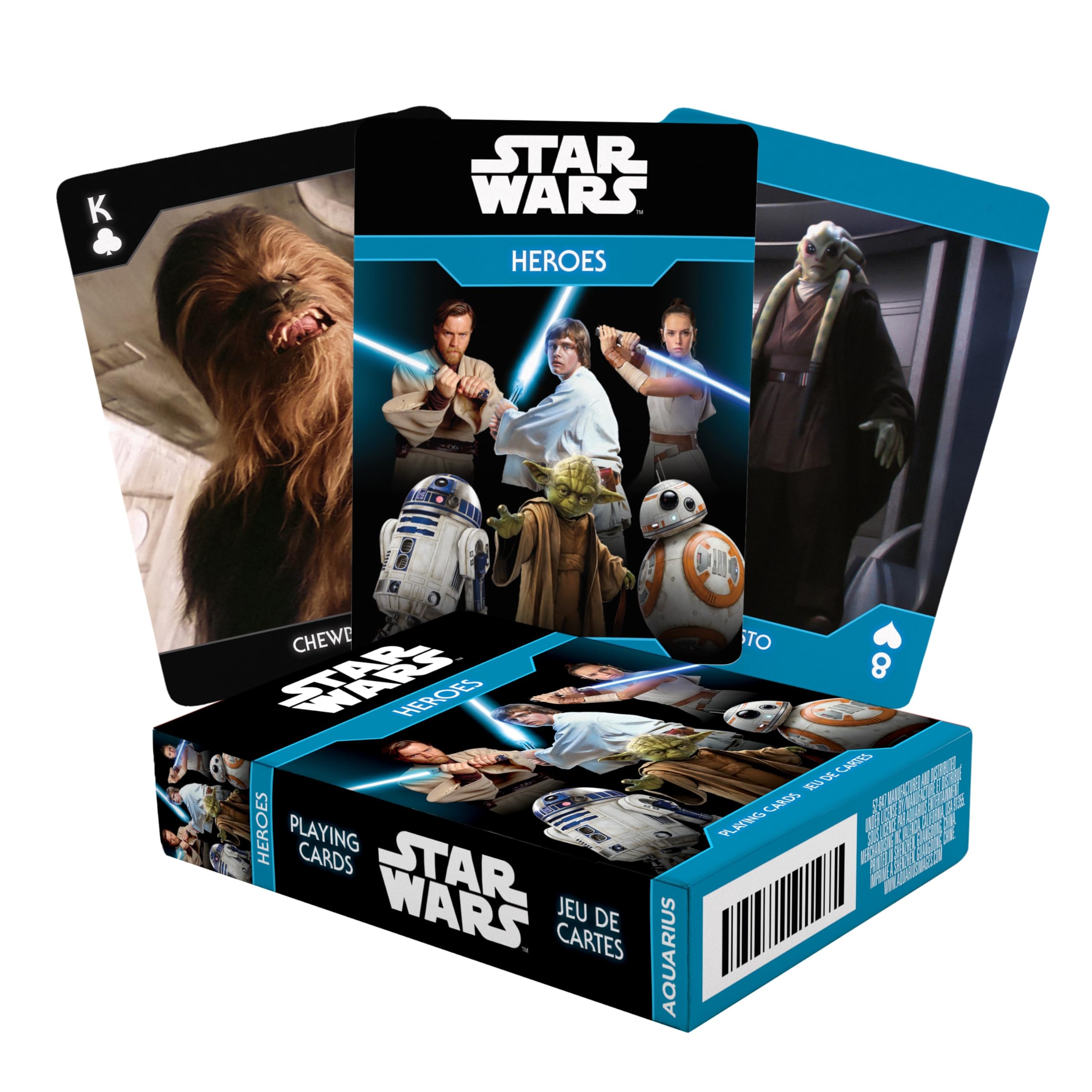 Aquarius Star Wars Light Side Heroes Playing Cards – Officially Licensed Poker Deck with Linen Finish