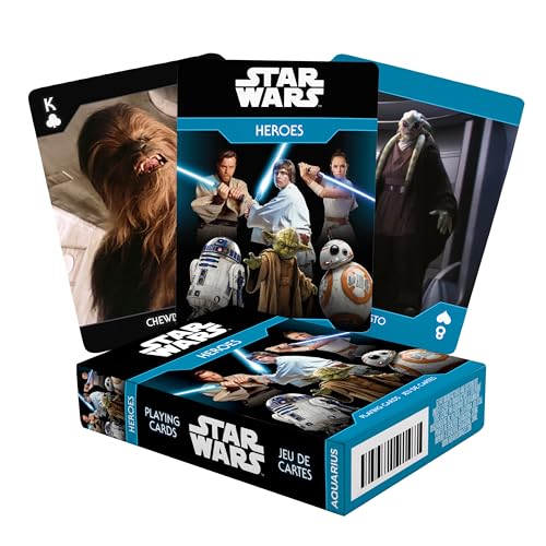 Aquarius Star Wars Light Side Heroes Playing Cards – Officially Licensed Poker Deck with Linen Finish