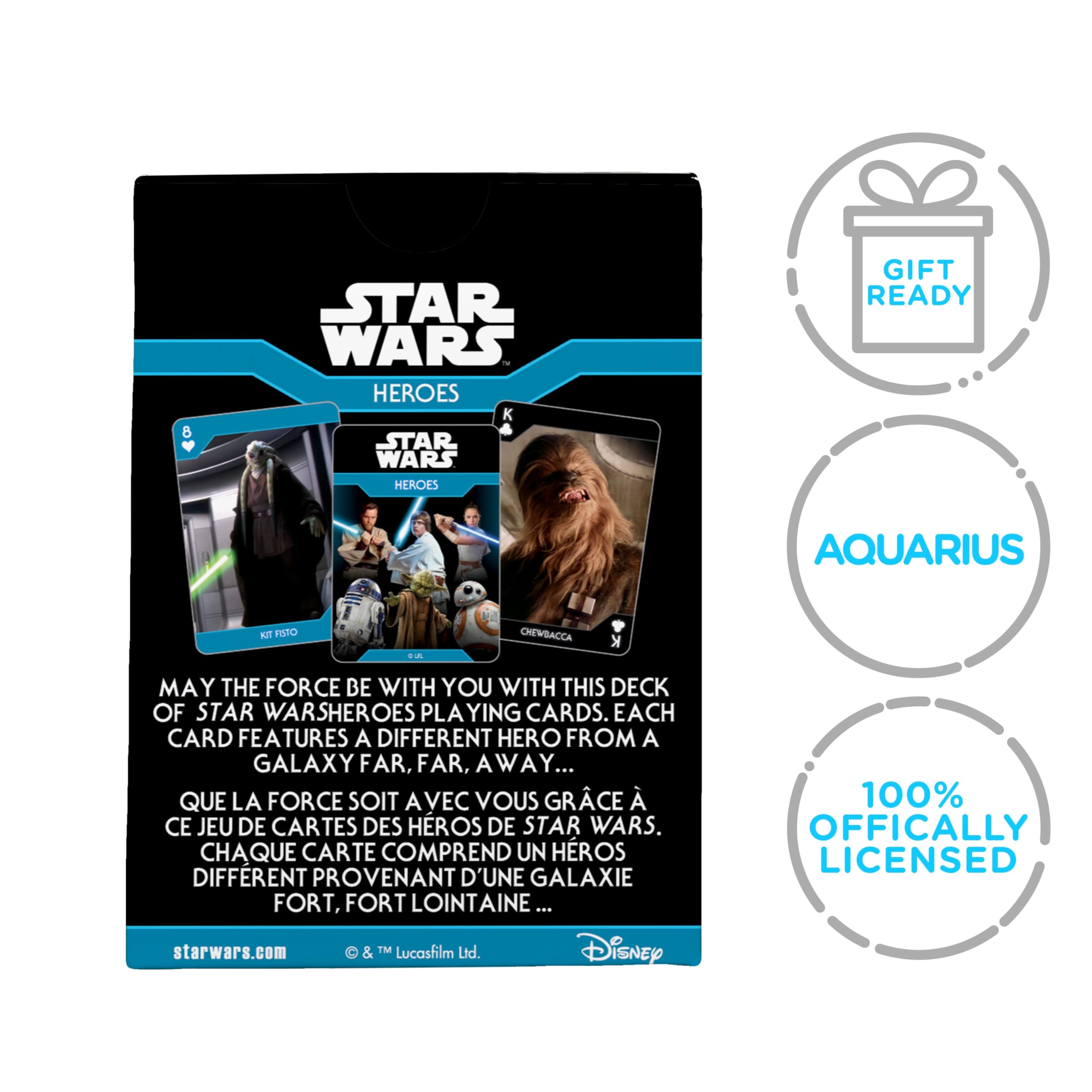 Aquarius Star Wars Light Side Heroes Playing Cards – Officially Licensed Poker Deck with Linen Finish
