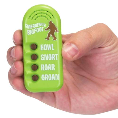 Archie McPhee Emergency Bigfoot Sound Maker – 4 Sasquatch Noises, Handheld 3.5" Device for Camping Pranks