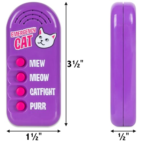 Archie McPhee Emergency Cat Sound Maker – 4 Cat Sounds, 3.5-Inch Handheld, Battery-Powered